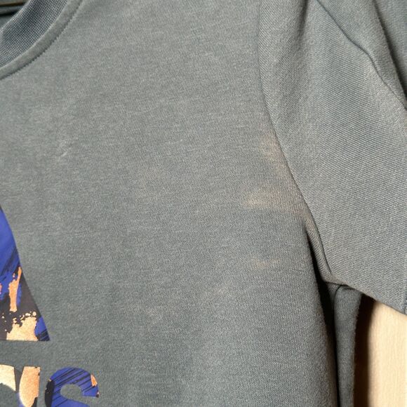 Adidas Blue Logo Shirt Dress Women’s Medium Leopard Graphic Tee Long Length - Picture 3 of 8